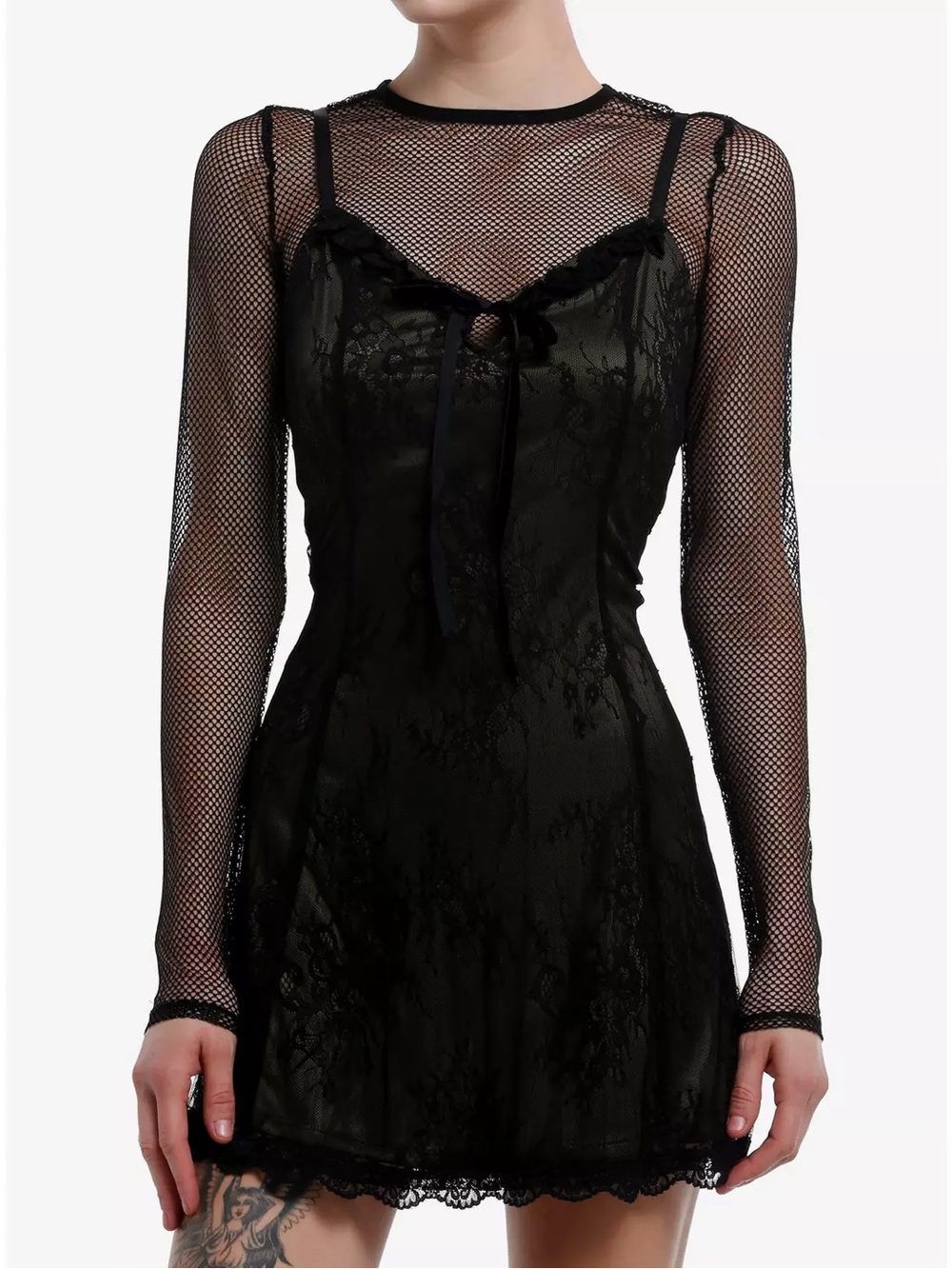 Black & Green Lace Dress